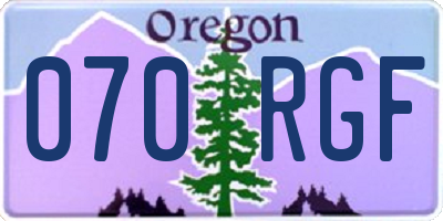 OR license plate 070RGF