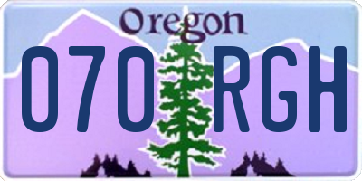 OR license plate 070RGH