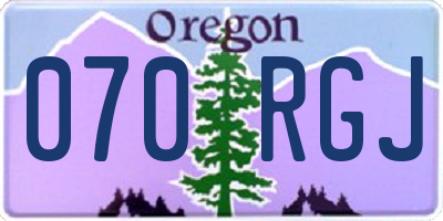 OR license plate 070RGJ