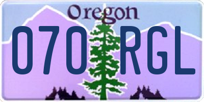 OR license plate 070RGL