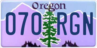 OR license plate 070RGN