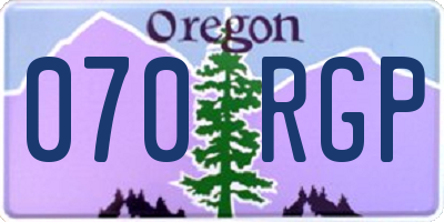 OR license plate 070RGP