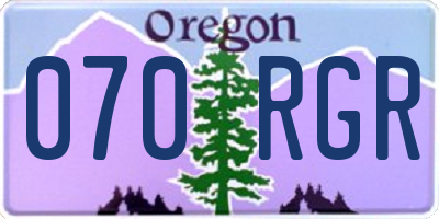 OR license plate 070RGR