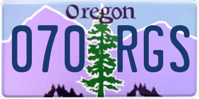 OR license plate 070RGS