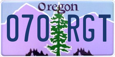 OR license plate 070RGT