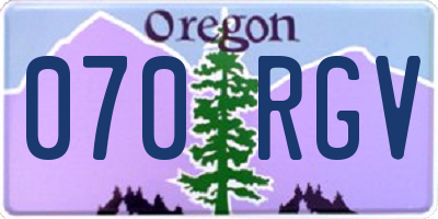 OR license plate 070RGV