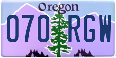 OR license plate 070RGW