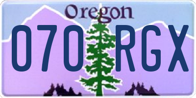 OR license plate 070RGX