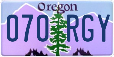 OR license plate 070RGY