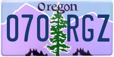 OR license plate 070RGZ