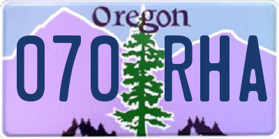 OR license plate 070RHA