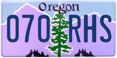 OR license plate 070RHS