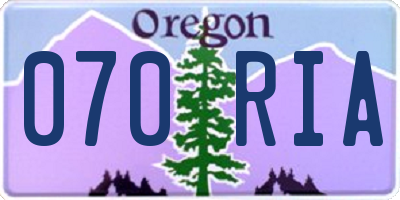 OR license plate 070RIA