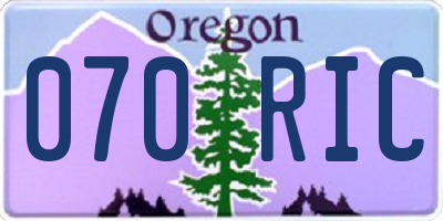 OR license plate 070RIC
