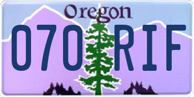 OR license plate 070RIF