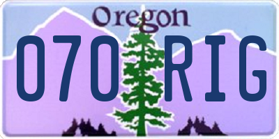 OR license plate 070RIG