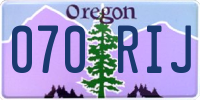 OR license plate 070RIJ