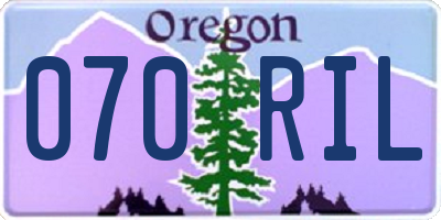 OR license plate 070RIL