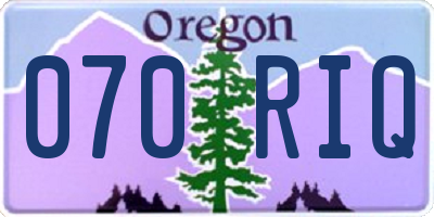 OR license plate 070RIQ