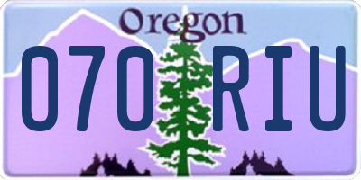 OR license plate 070RIU
