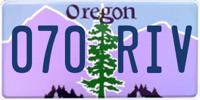 OR license plate 070RIV