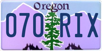 OR license plate 070RIX