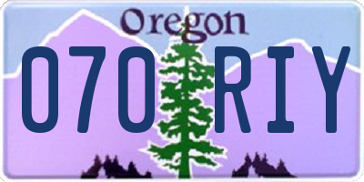 OR license plate 070RIY