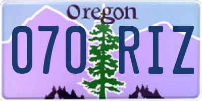 OR license plate 070RIZ