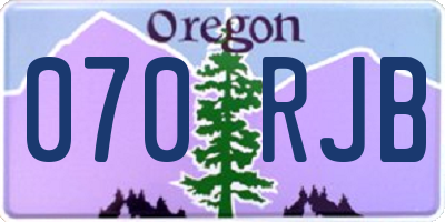 OR license plate 070RJB