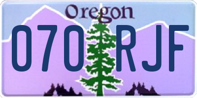 OR license plate 070RJF