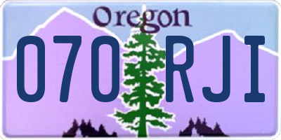 OR license plate 070RJI