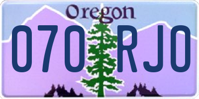 OR license plate 070RJO