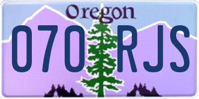 OR license plate 070RJS