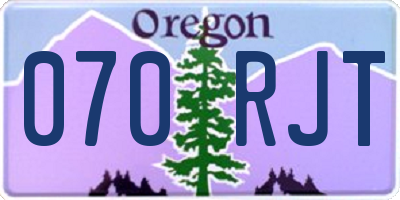 OR license plate 070RJT