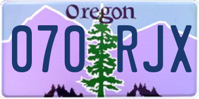 OR license plate 070RJX