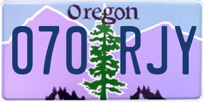 OR license plate 070RJY