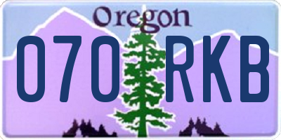 OR license plate 070RKB