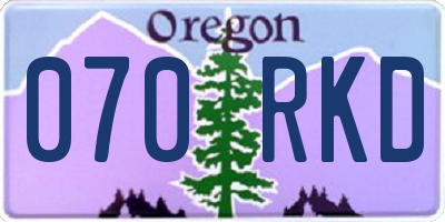 OR license plate 070RKD