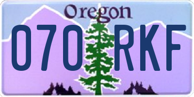OR license plate 070RKF