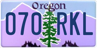 OR license plate 070RKL