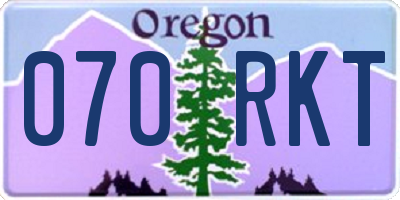 OR license plate 070RKT