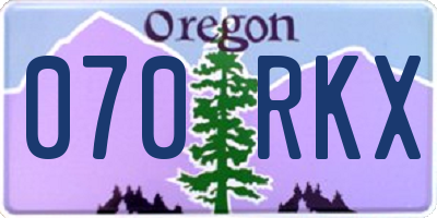 OR license plate 070RKX