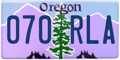 OR license plate 070RLA