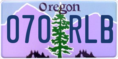OR license plate 070RLB