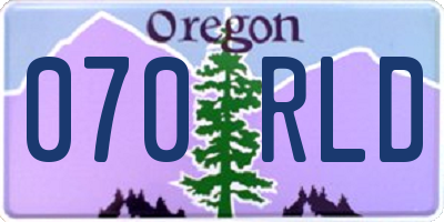 OR license plate 070RLD