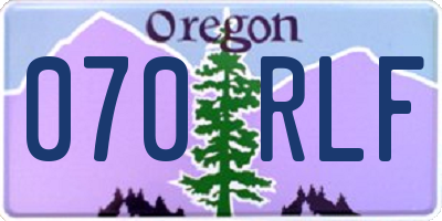 OR license plate 070RLF