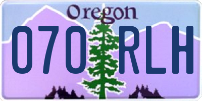 OR license plate 070RLH