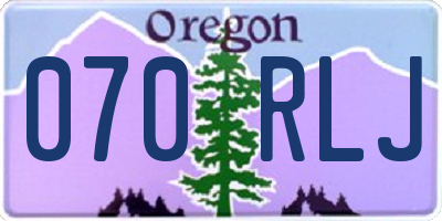 OR license plate 070RLJ