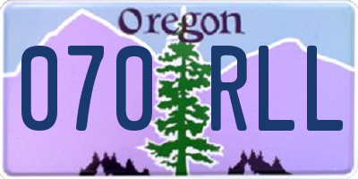 OR license plate 070RLL