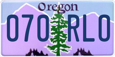 OR license plate 070RLO